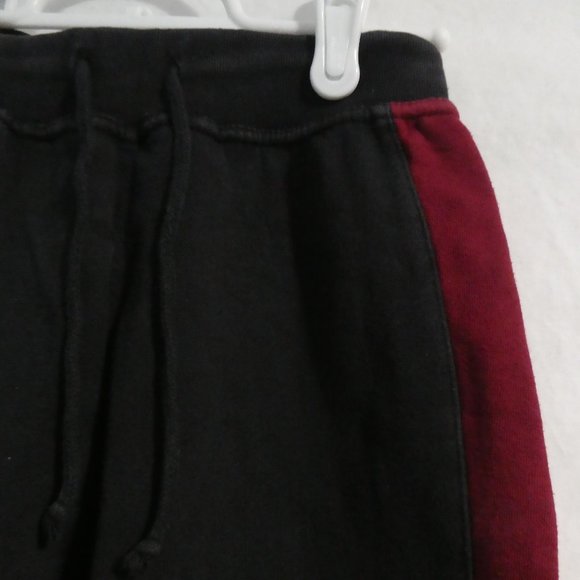 Athletic Track Pants | small | Black with Burgundy Side Stripes and Canada print - Picture 5 of 16